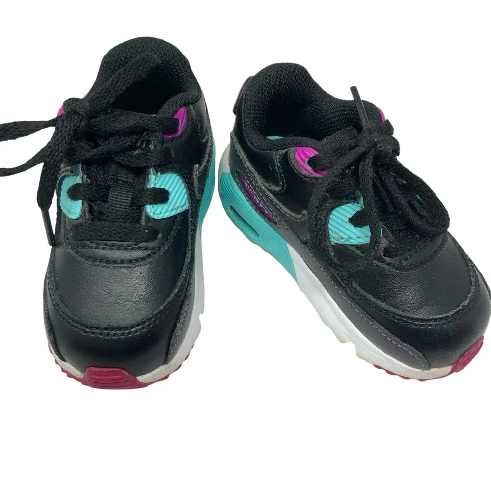 Nike Air Max 90 Shoes S833416-033 5C Toddler Baby Sneaker Shoes Black Pink Multi - Picture 13 of 15